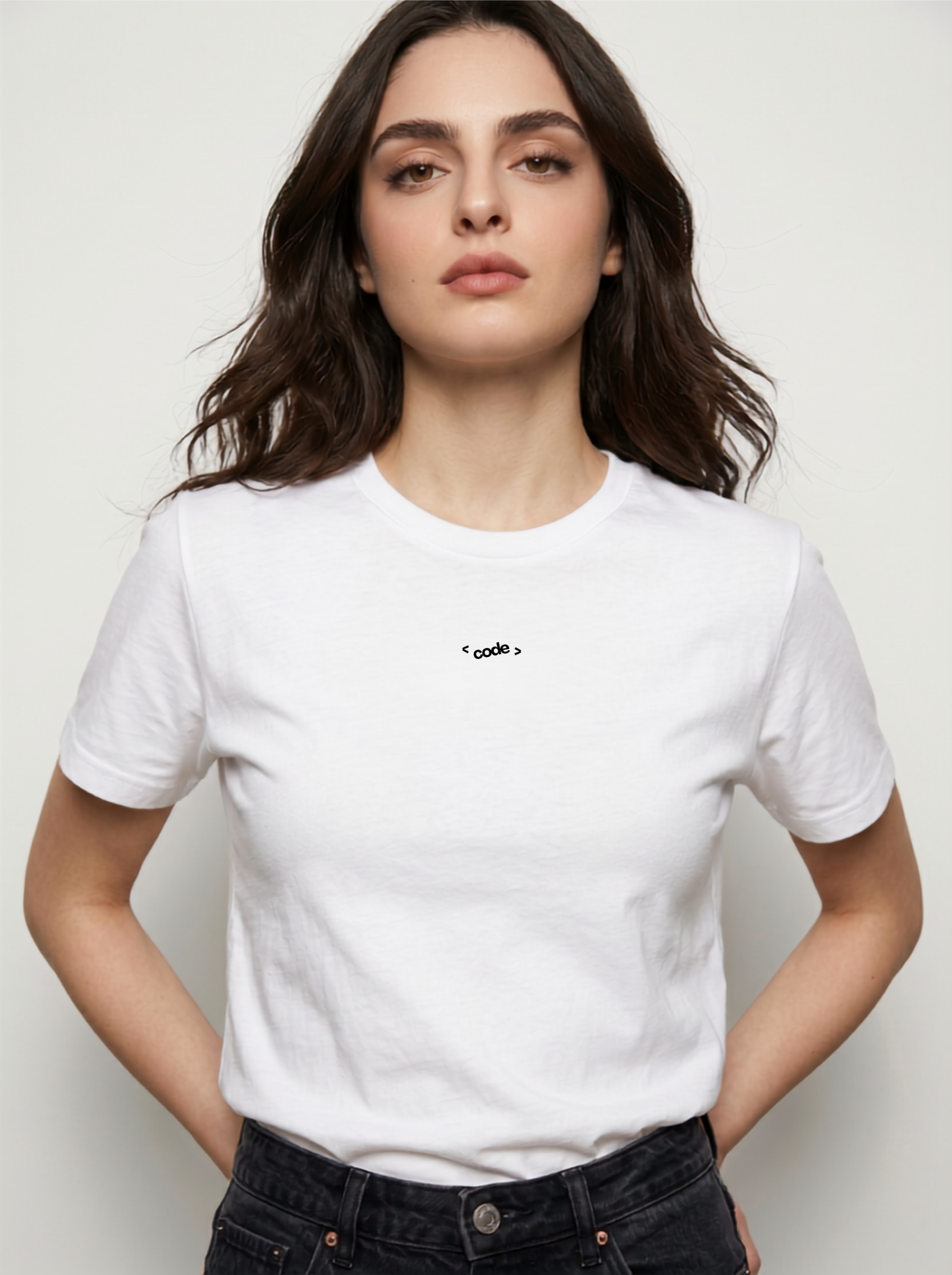 [code] Developer Minimalist Heavyweight T-Shirt - White