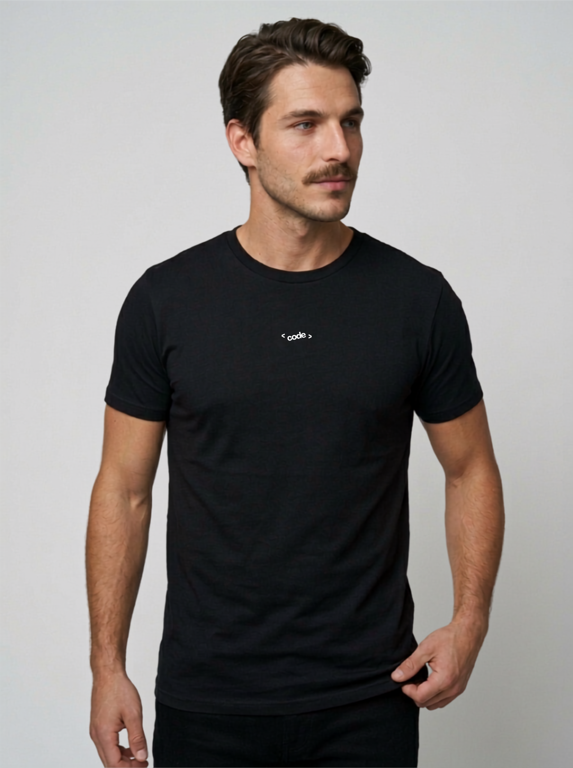 [code] Developer Minimalist Heavyweight T-Shirt - Black