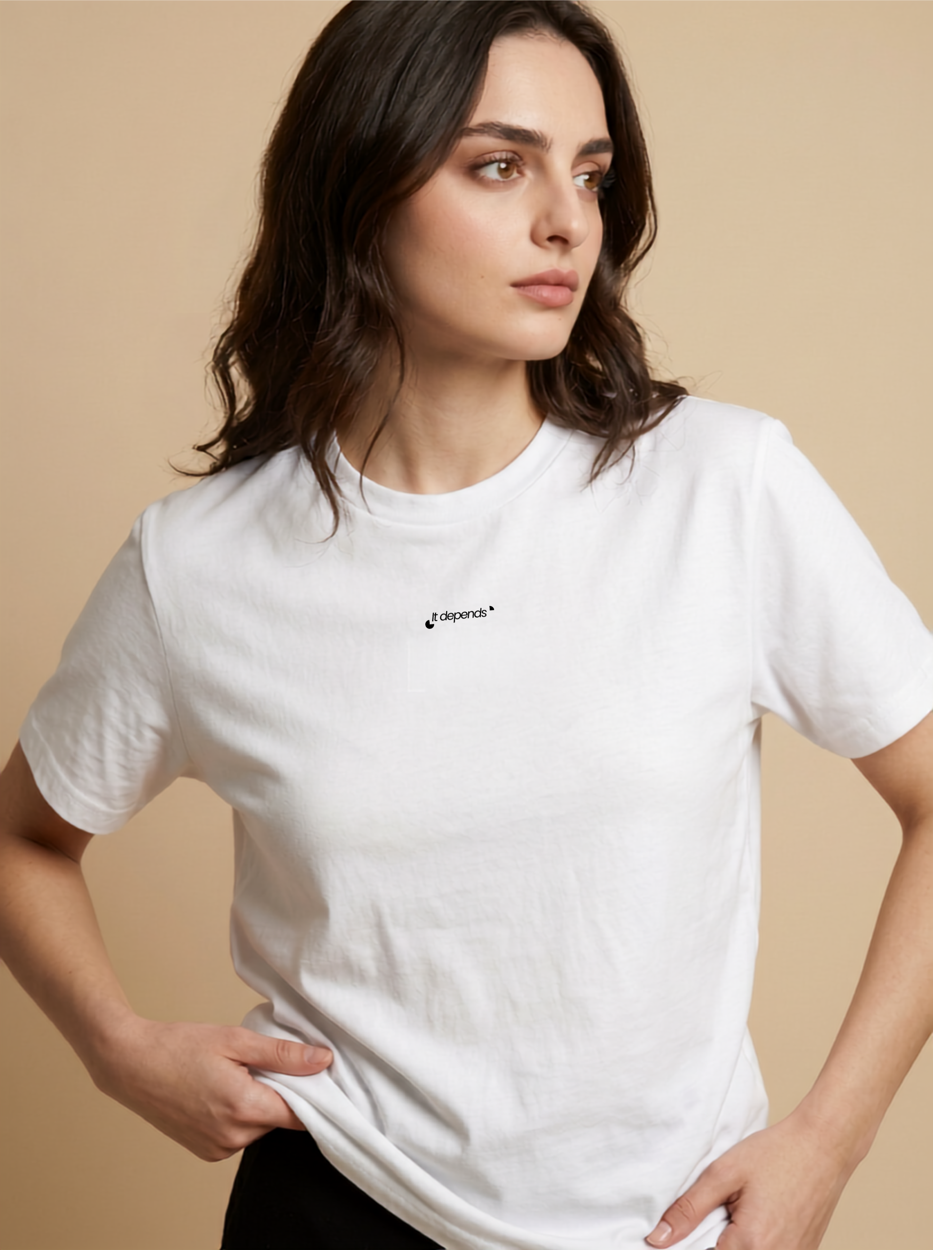 "It Depends" Consultant Minimalist Heavyweight T-Shirt - White