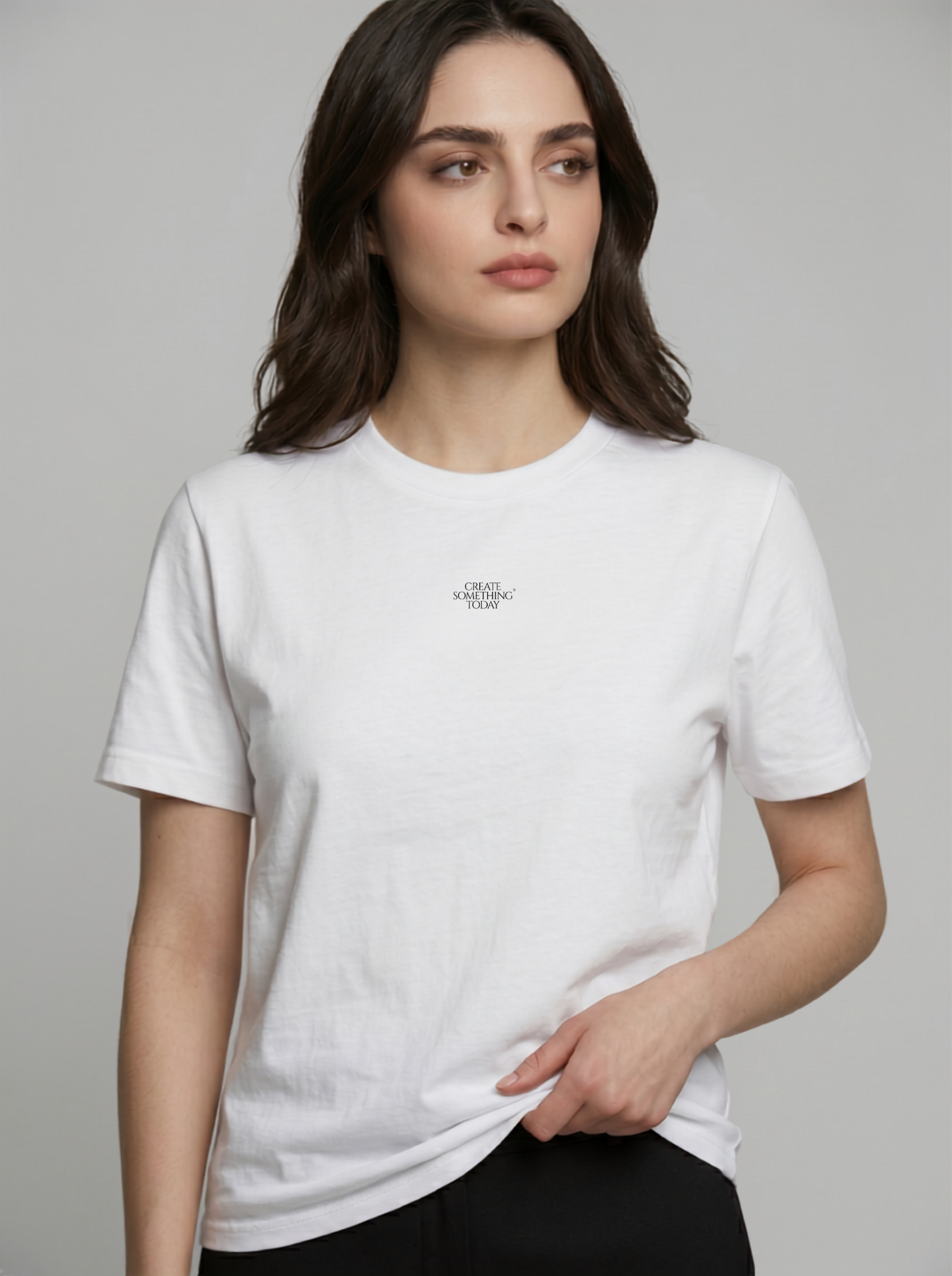"Create Something Today" Creator Minimalist Heavyweight T-Shirt - White