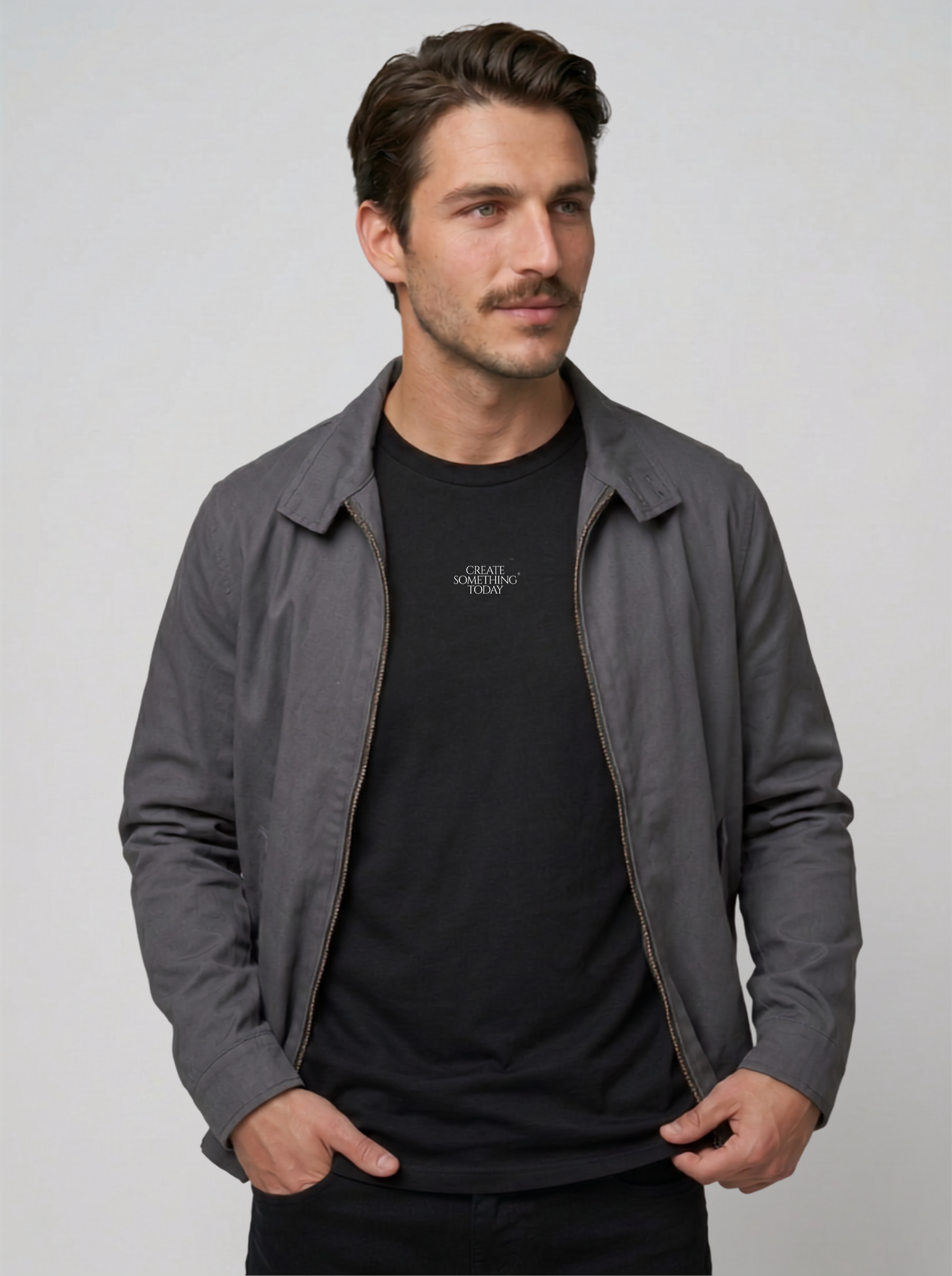 "Create Something Today" Creator Minimalist Heavyweight T-Shirt - Black