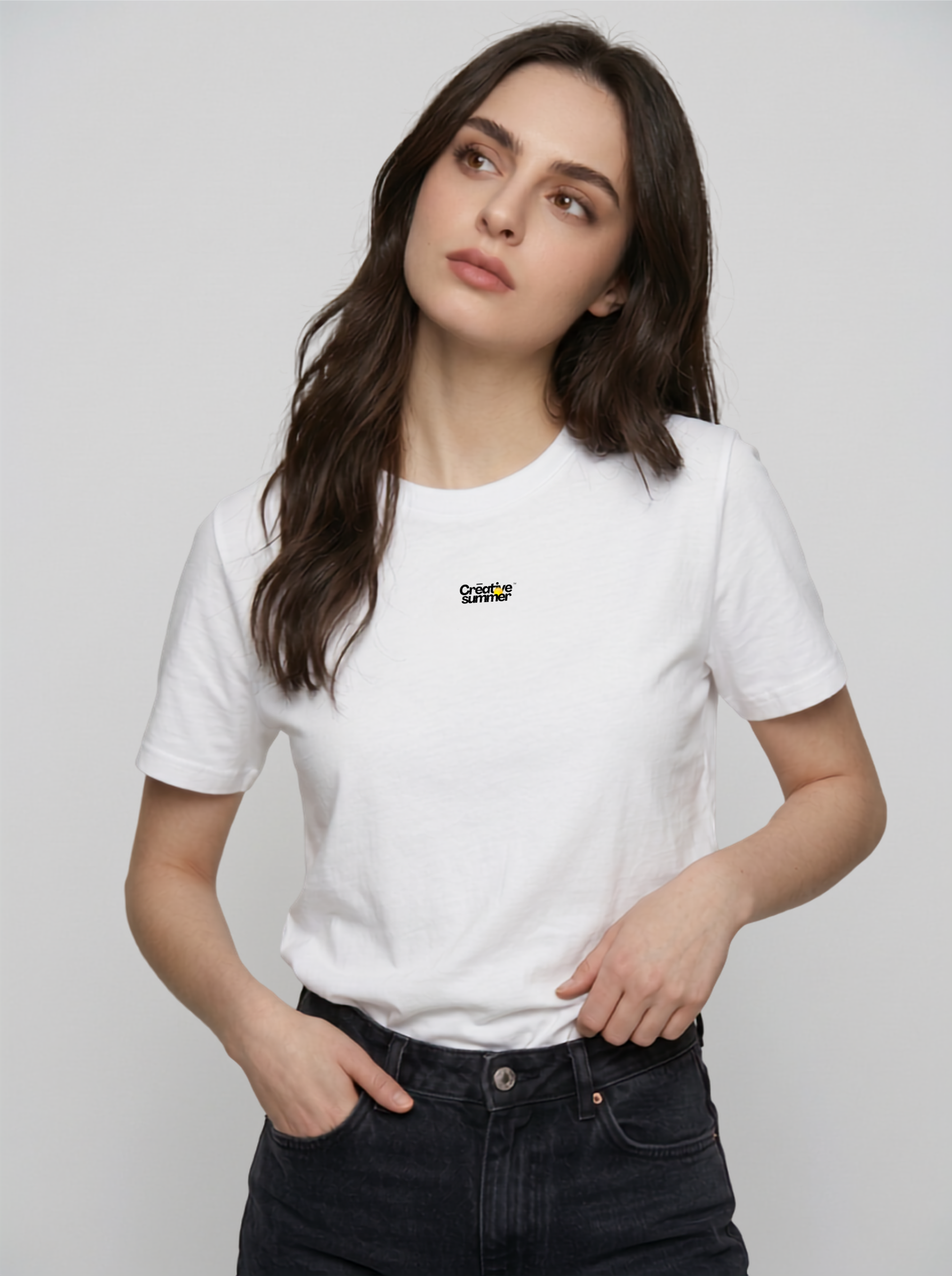 "Creative Summer" Creator Minimalist Heavyweight T-Shirt - White