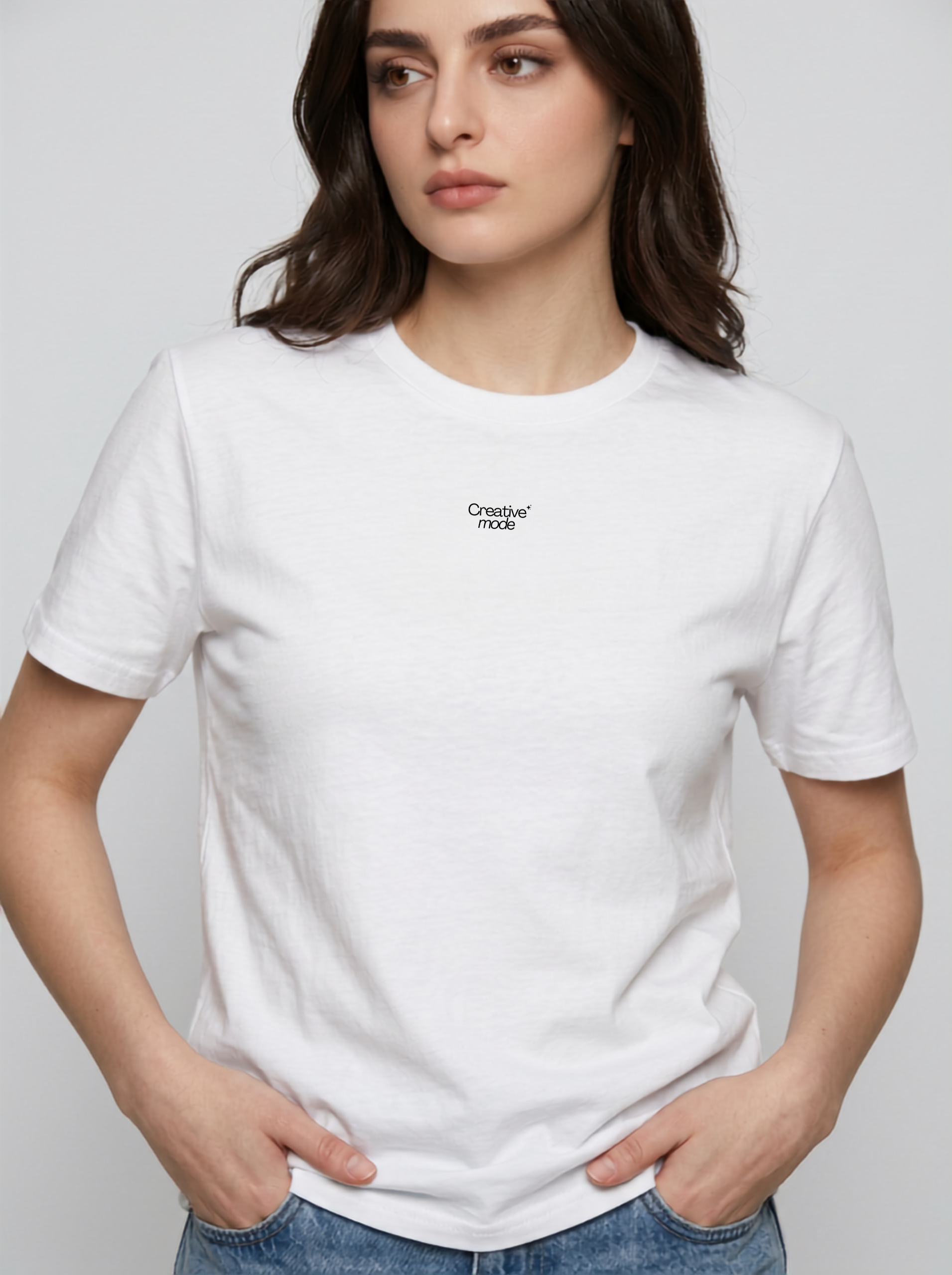 "Creative Mode" Creator Minimalist Heavyweight T-Shirt - White