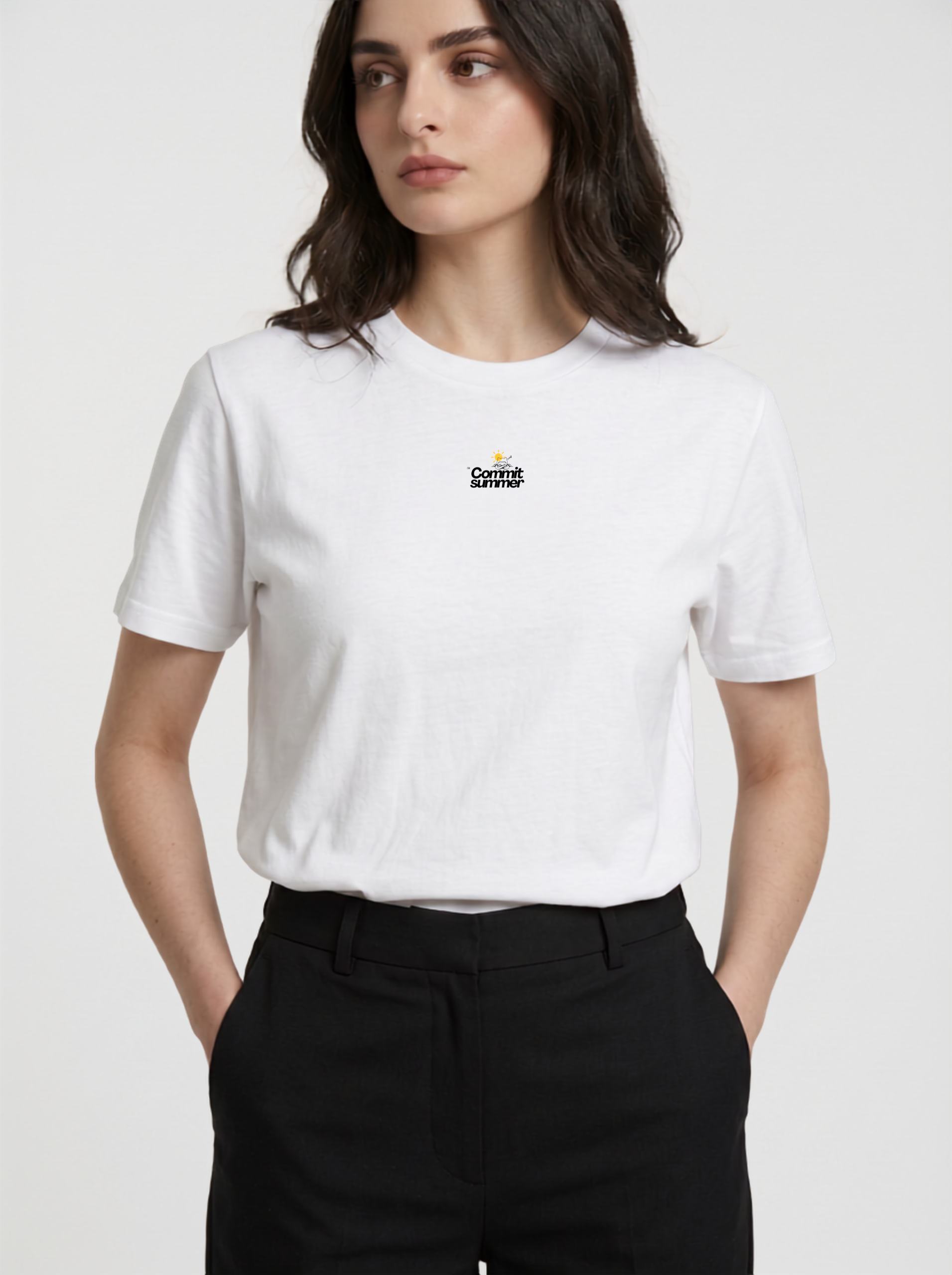 "Commit Summer" Developer Minimalist Heavyweight T-Shirt - Black