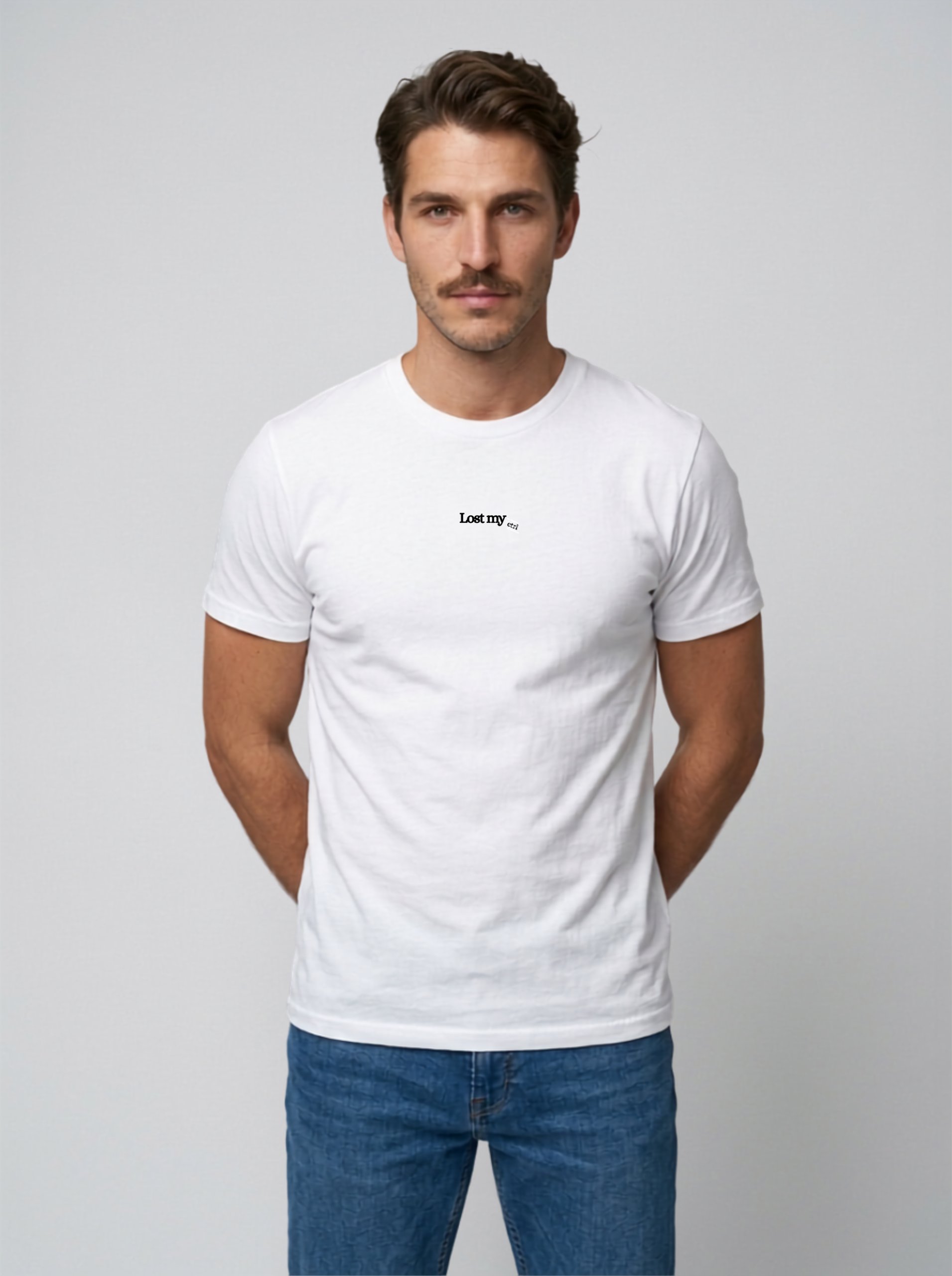 "Lost My Ctrl" Developer Minimalist Heavyweight T-Shirt - White