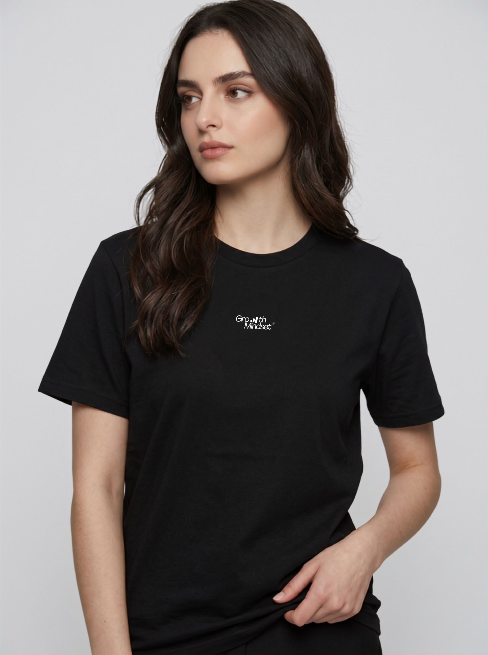 "Growth Mindset" Minimalist Heavyweight T-Shirt - Black