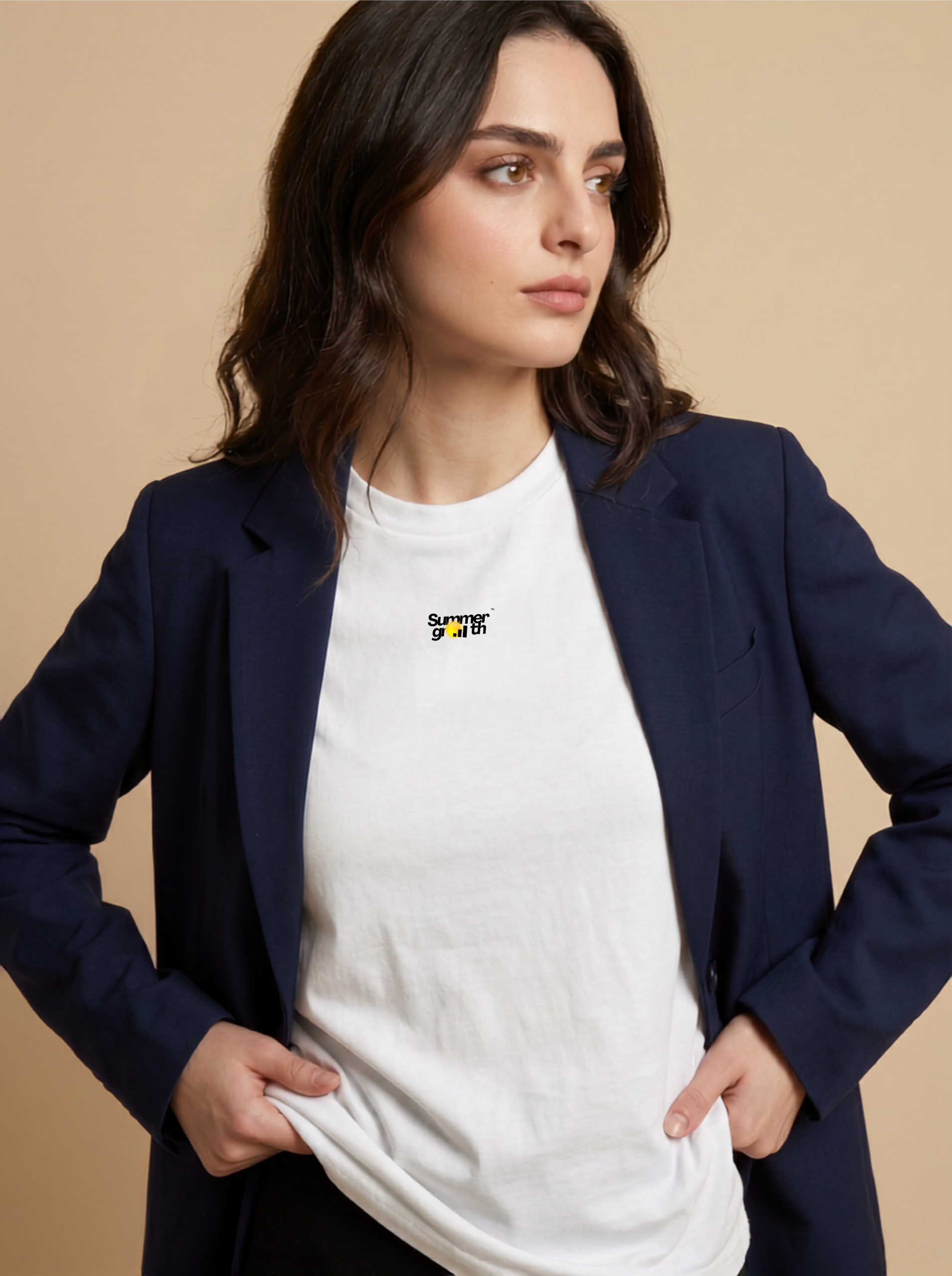 "Summer Growth" Marketer Minimalist Heavyweight T-Shirt - White